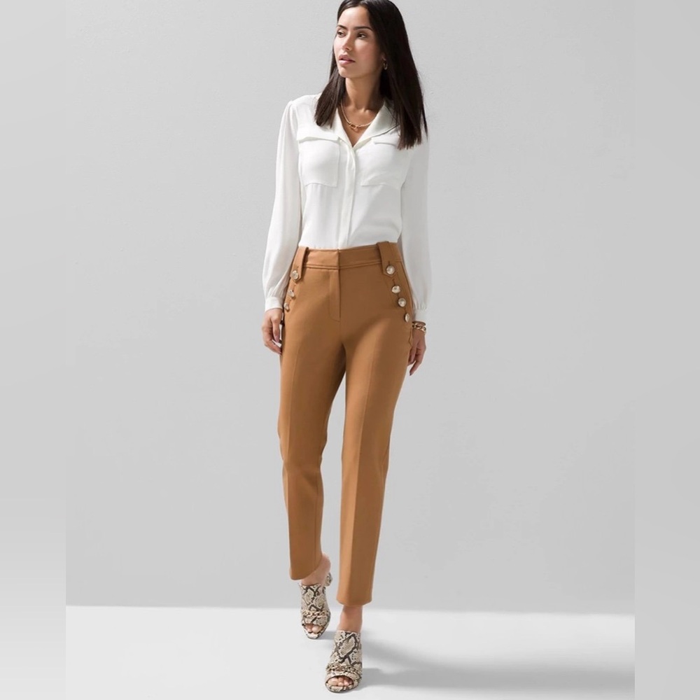 White House Black Market Tan Cropped Ankle Pants